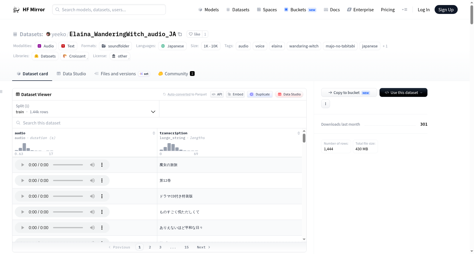 yeeko/Elaina_WanderingWitch_audio_JA 数据集图片