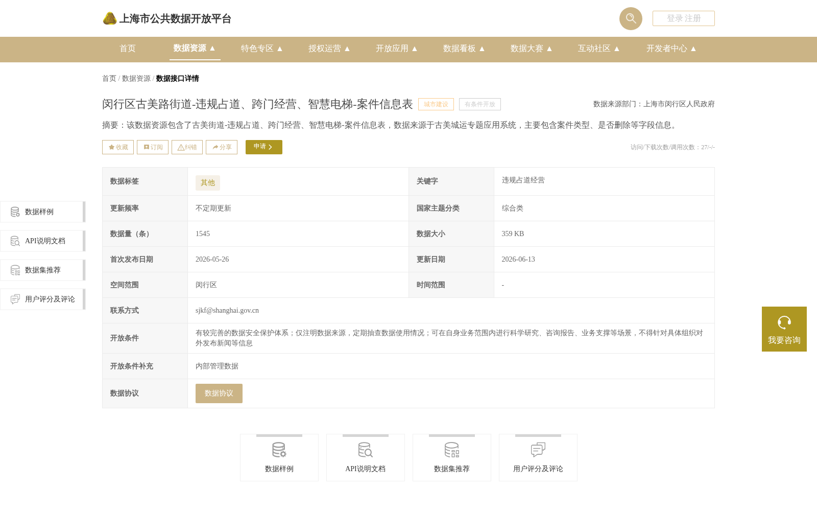 闵行区古美路街道-违规占道、跨门经营、智慧电梯-案件信息表 数据集图片