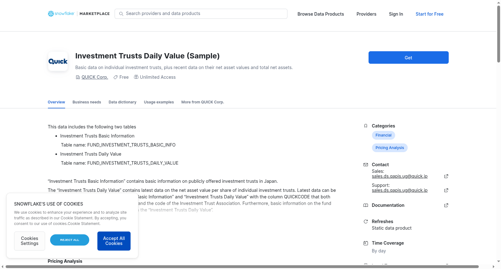 Investment Trusts Daily Value (Sample) 数据集图片