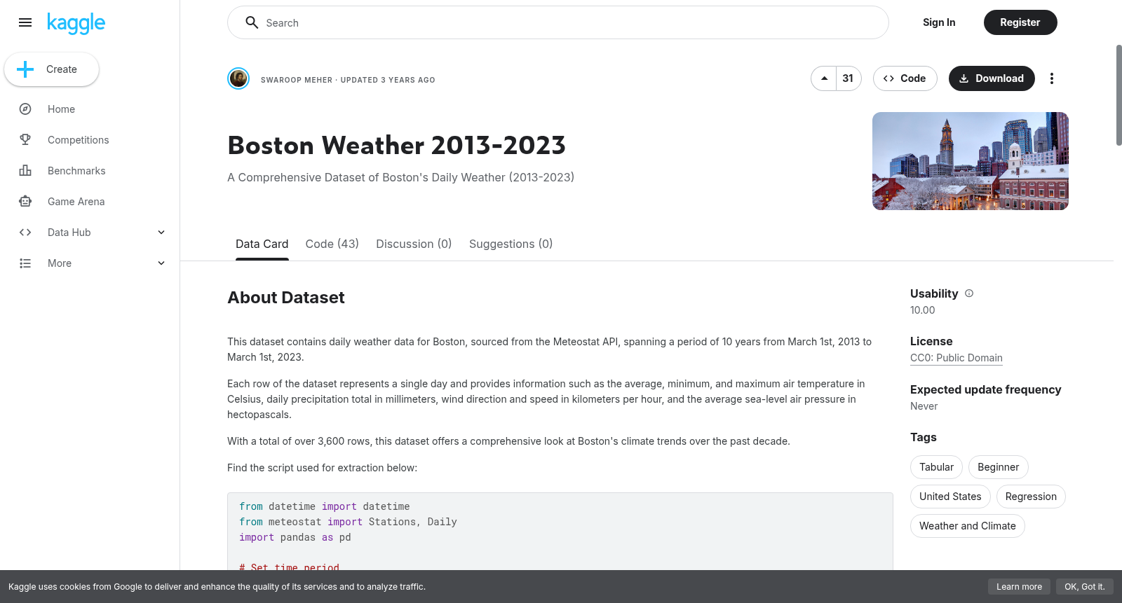 Boston Weather 2013-2023 数据集图片