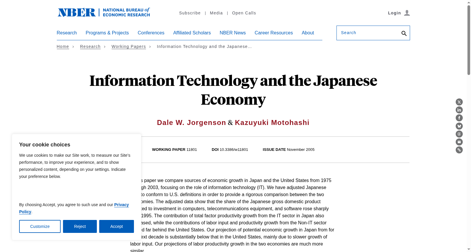 Information Technology and the Japanese Economy 数据集图片