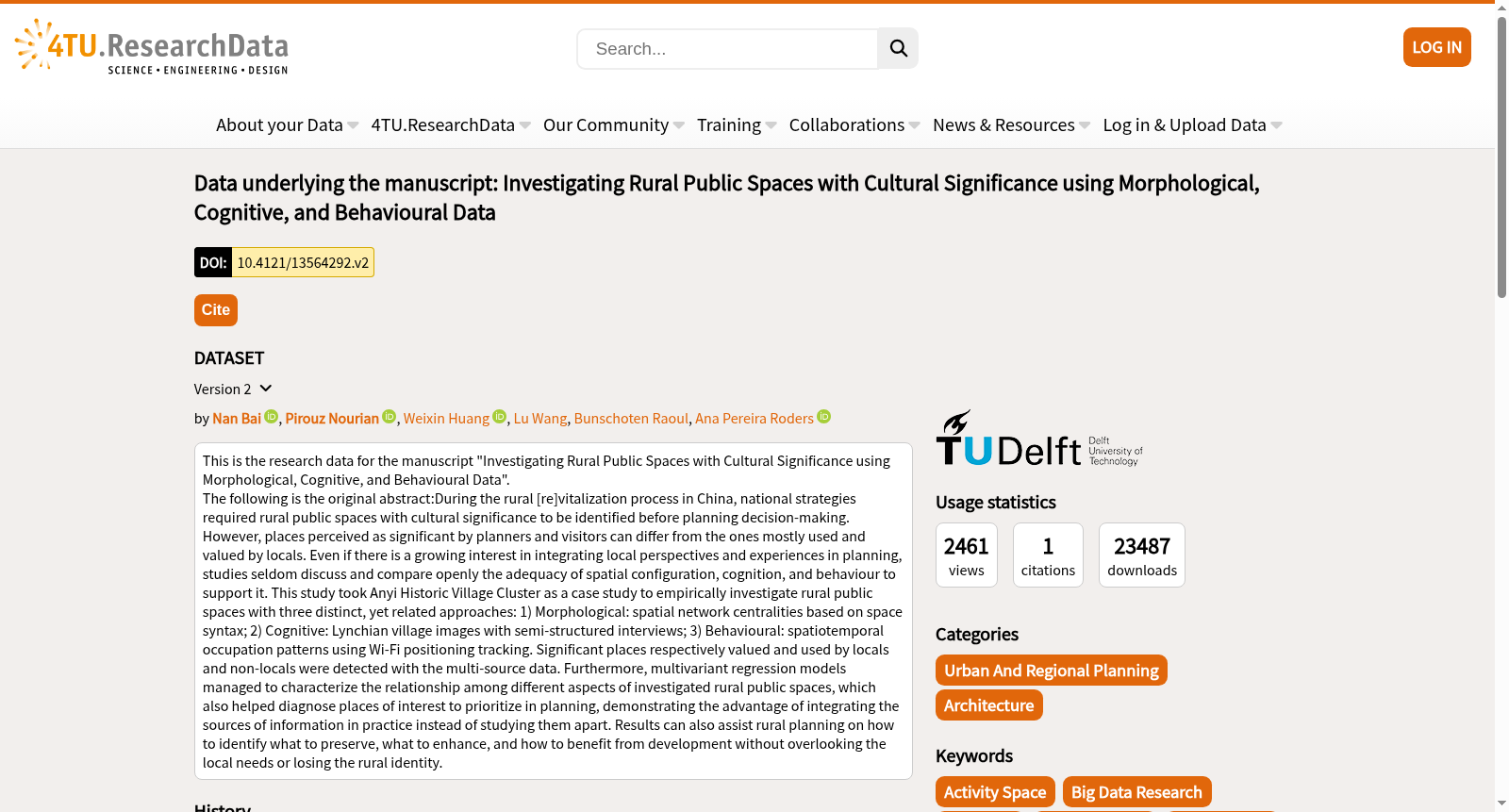 Data underlying the manuscript: Investigating Rural Public Spaces with Cultural Significance using Morphological, Cognitive, and Behavioural Data 数据集图片