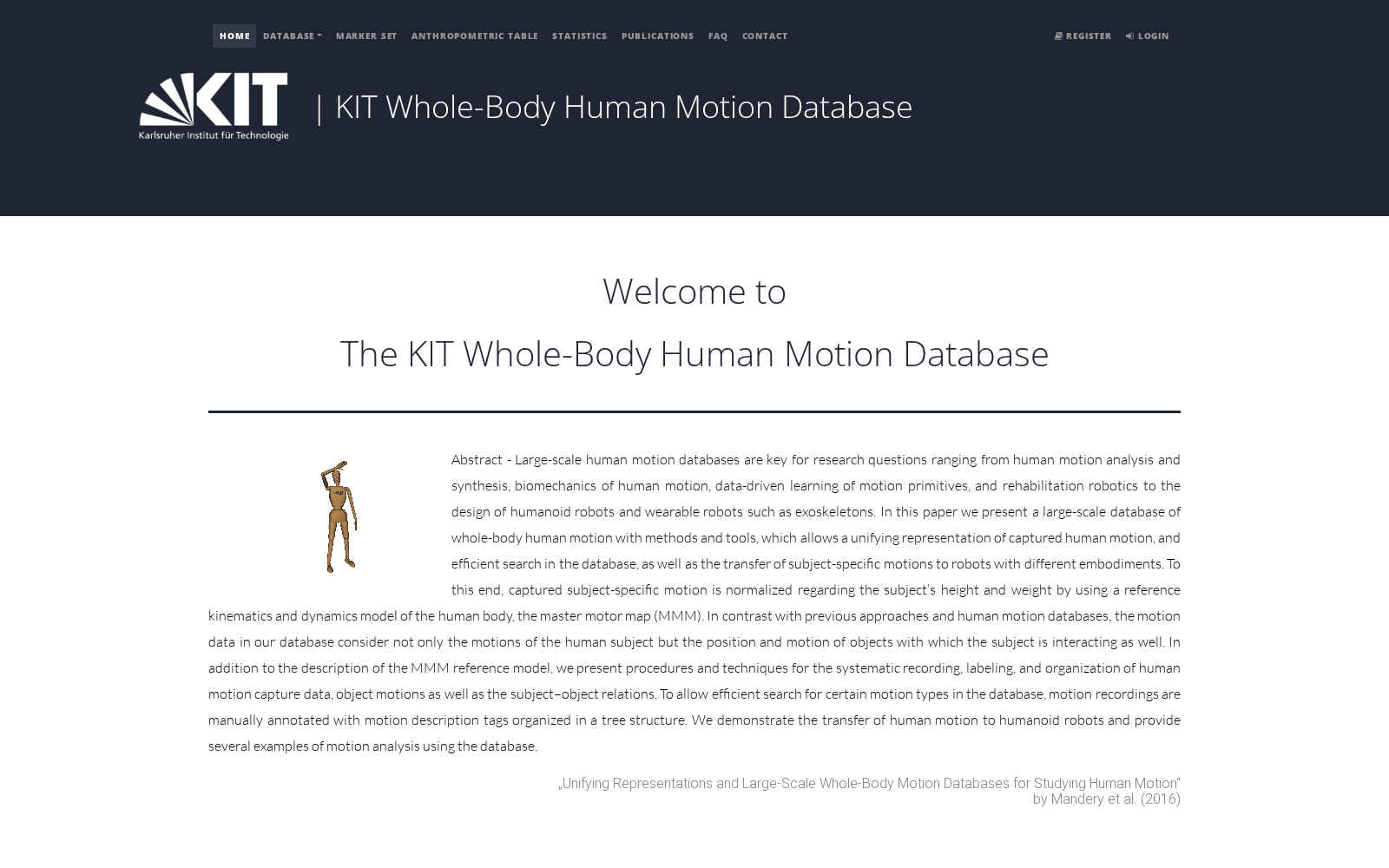 KIT Whole-Body Human Motion Database 数据集图片