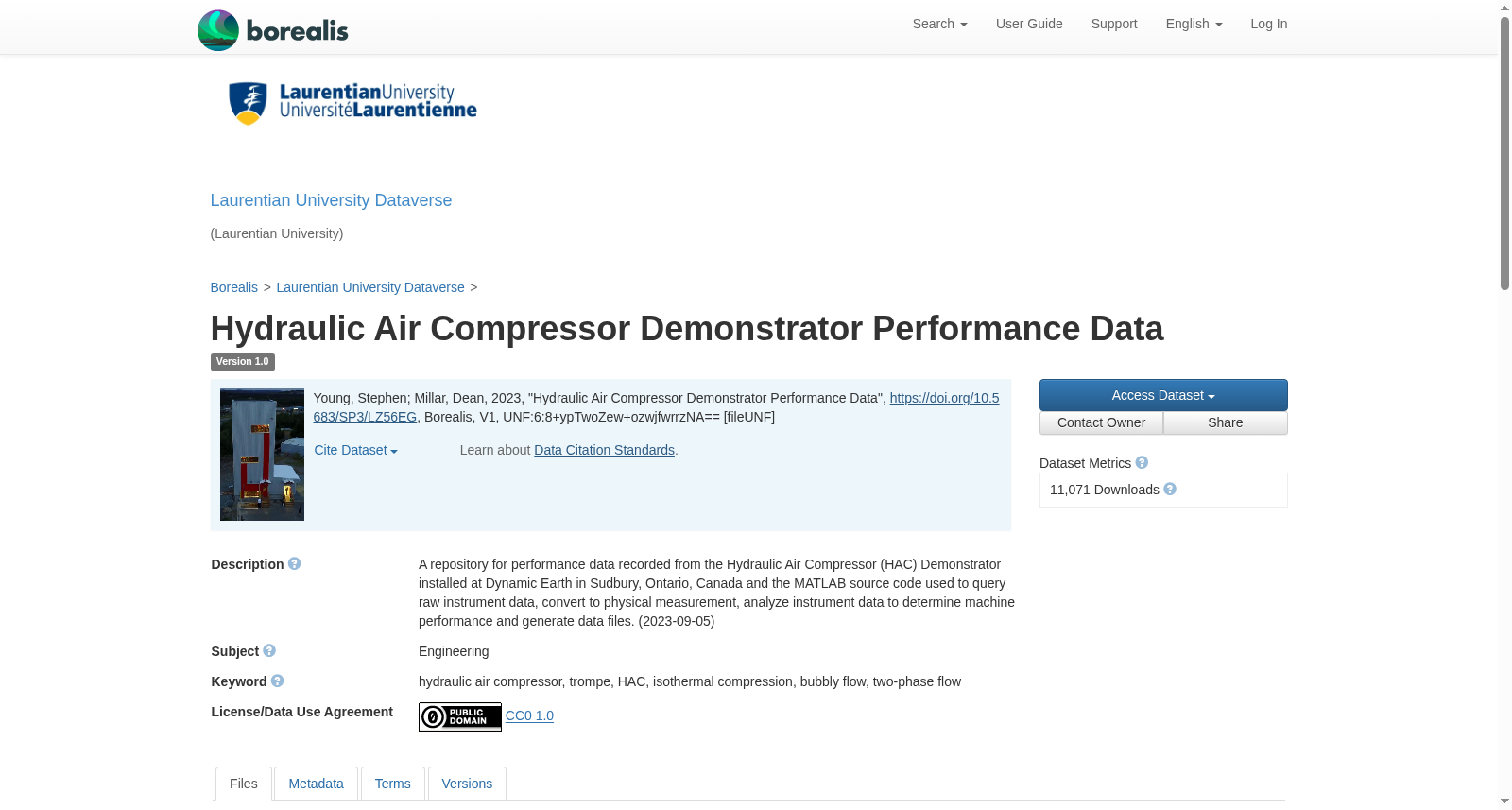 Hydraulic Air Compressor Demonstrator Performance Data 数据集图片