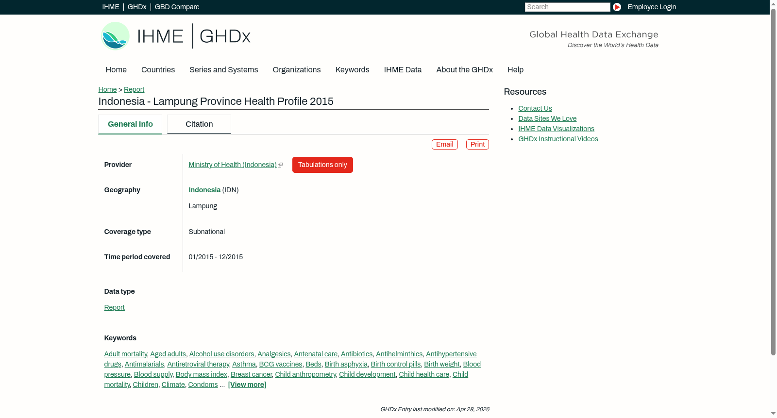 Indonesia - Lampung Province Health Profile 2015 数据集图片