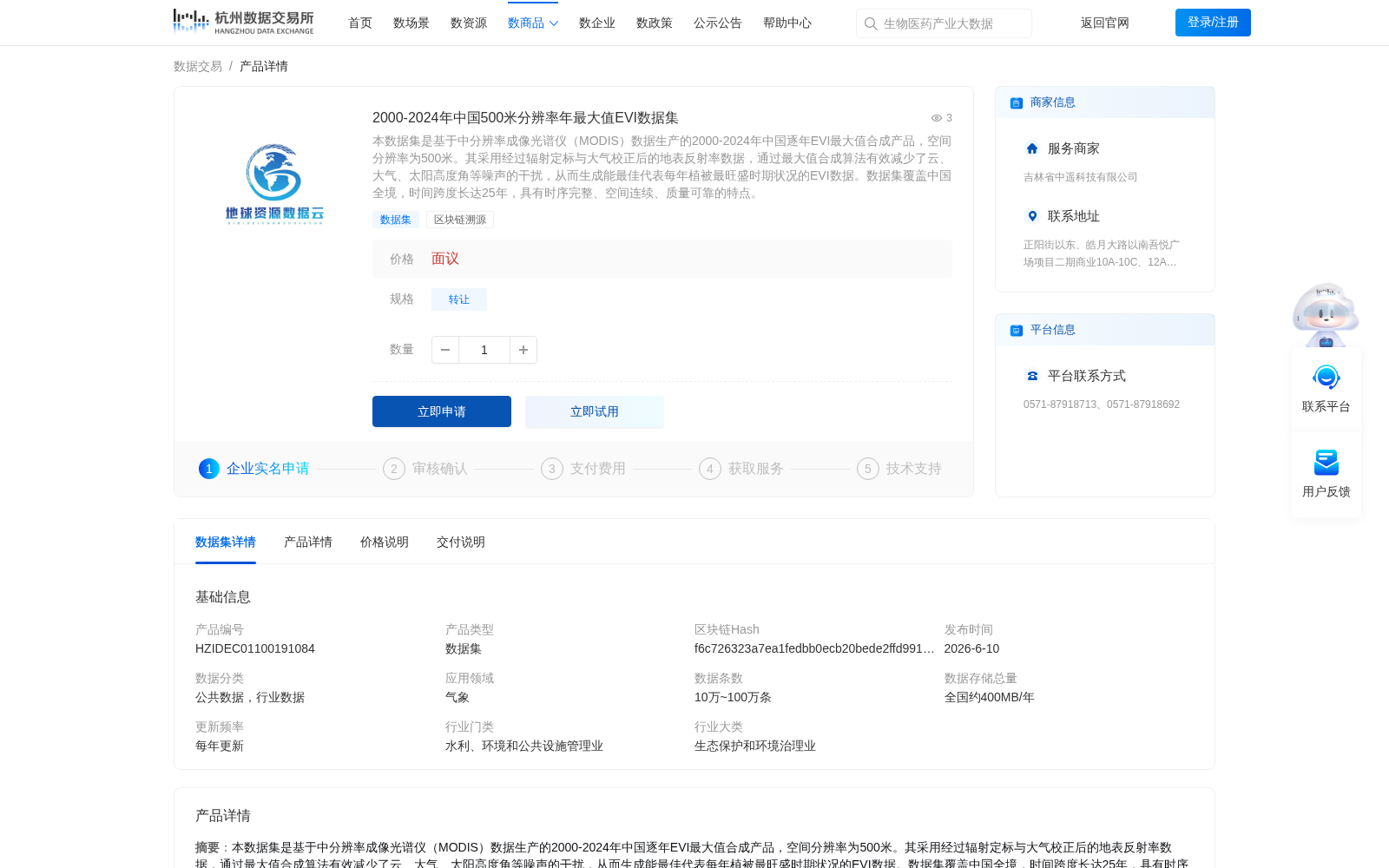 2000-2024年中国500米分辨率年最大值EVI数据集 数据集图片
