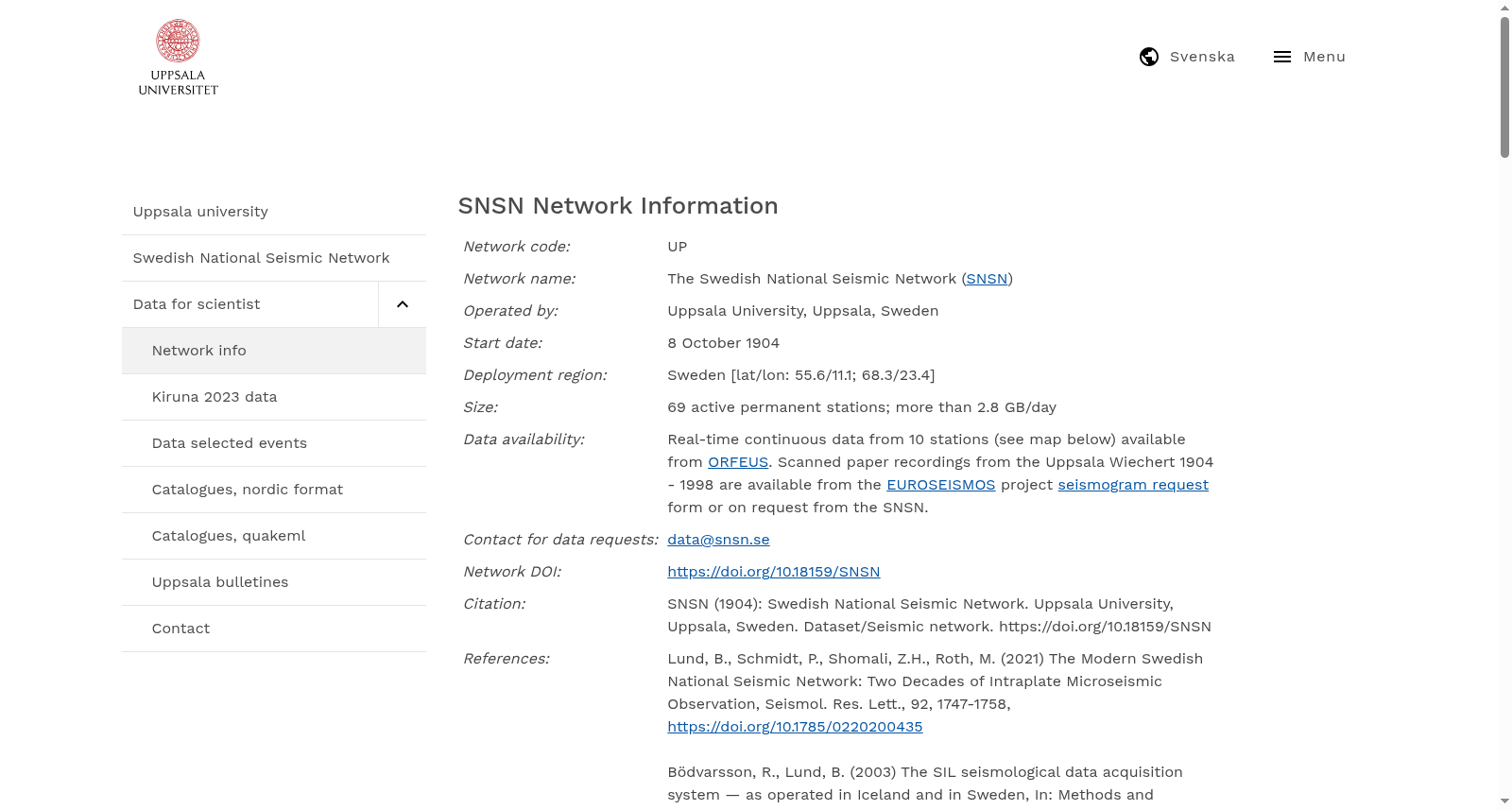 Swedish National Seismic Network 数据集图片