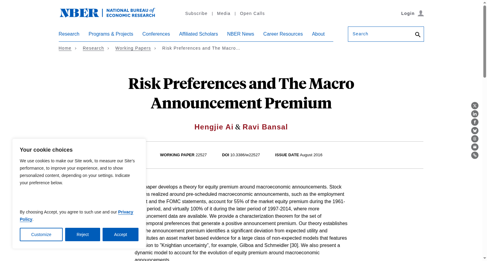 Risk Preferences and The Macro Announcement Premium 数据集图片