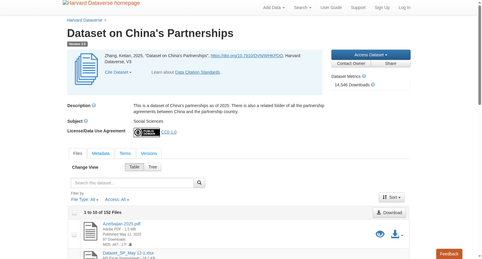Dataset on China's Partnerships 数据集图片