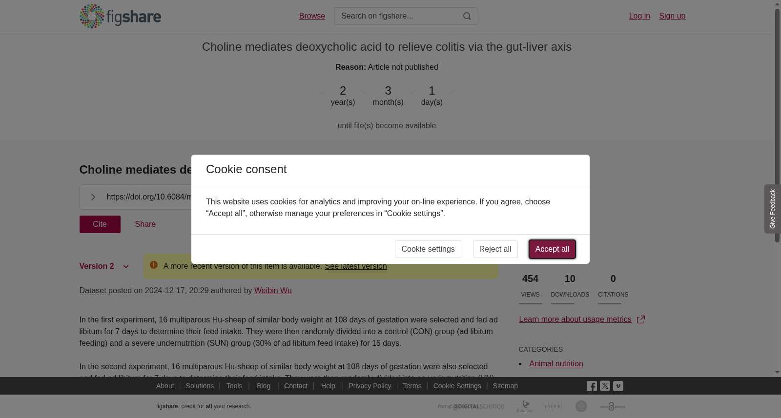 <b>Choline mediates deoxycholic acid to relieve colitis via the gut-liver axis</b> 数据集图片