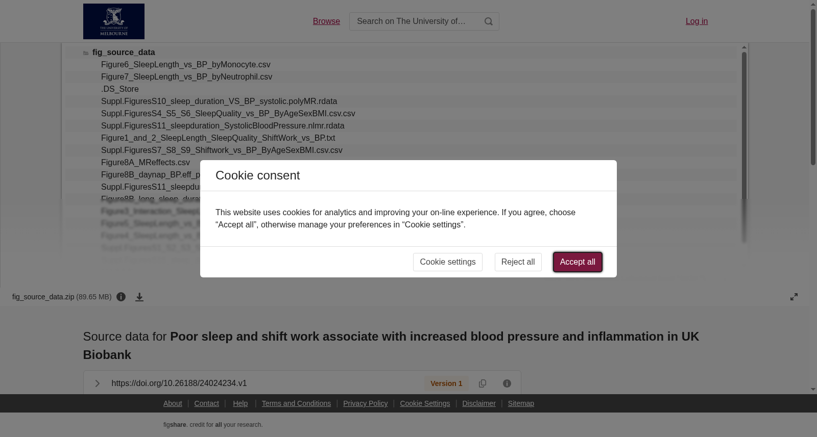 Source data for <b>Poor sleep and shift work associate with increased blood pressure and inflammation in UK Biobank</b> 数据集图片