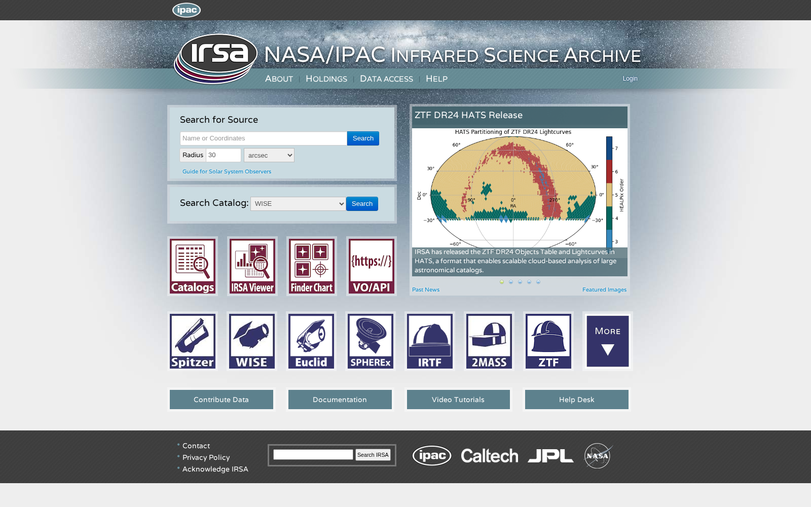 NASA/IPAC InfraRed Science Archive 数据集图片
