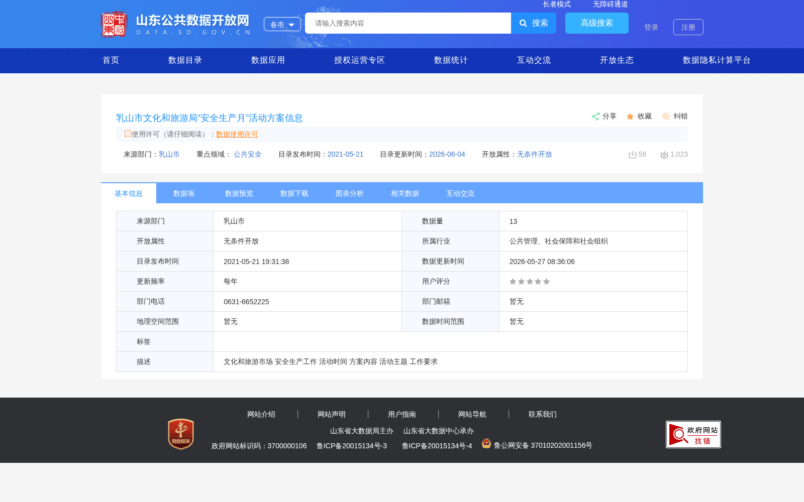 乳山市文化和旅游局“安全生产月”活动方案信息 数据集图片