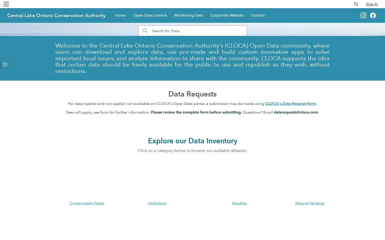 Central Lake Ontario Conservation Open Data Portal 数据集图片