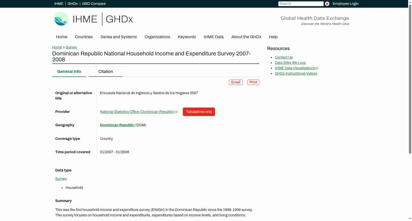 Dominican Republic National Household Income and Expenditure Survey 2007-2008 数据集图片