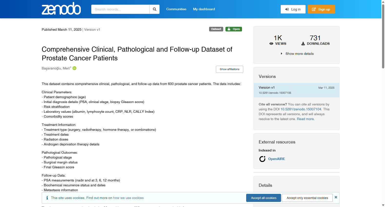 Comprehensive Clinical, Pathological and Follow-up Dataset of Prostate Cancer Patients