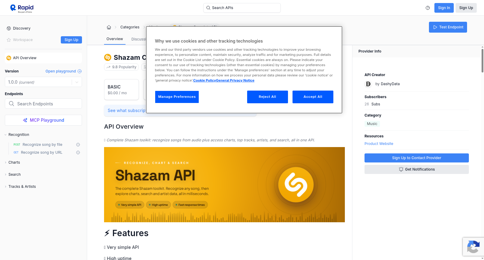 Shazam Complete API 数据集图片