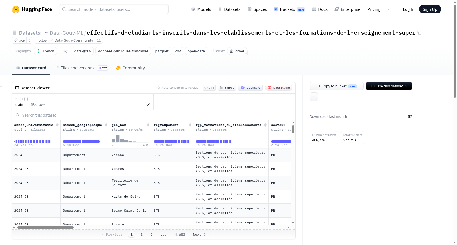 Data-Gouv-FR/effectifs-d-etudiants-inscrits-dans-les-etablissements-et-les-formations-de-l-enseignement-super 数据集图片
