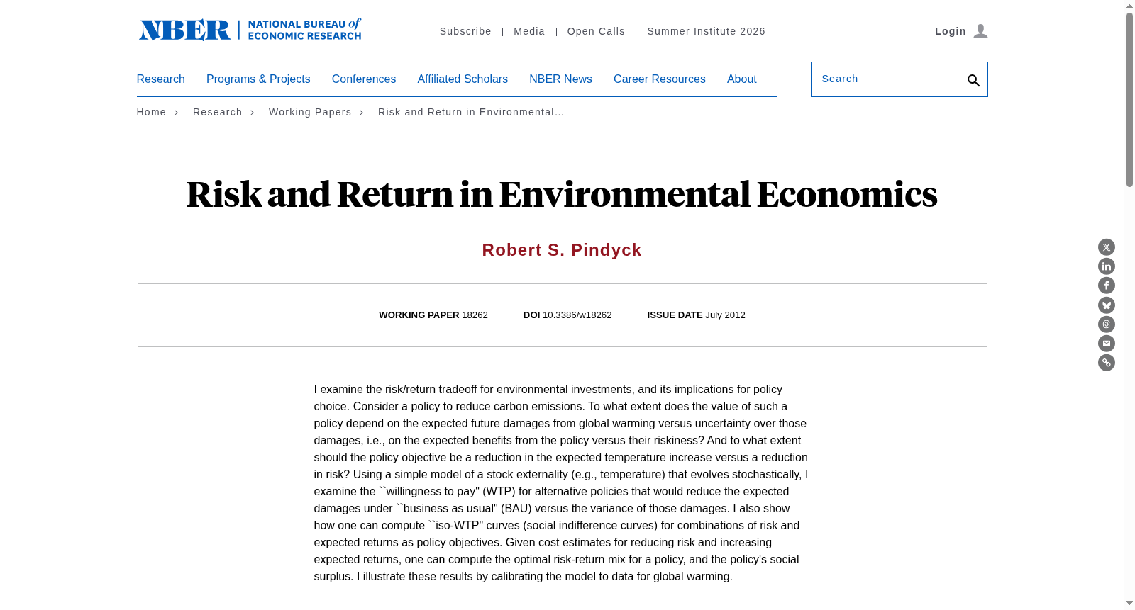 Risk and Return in Environmental Economics 数据集图片