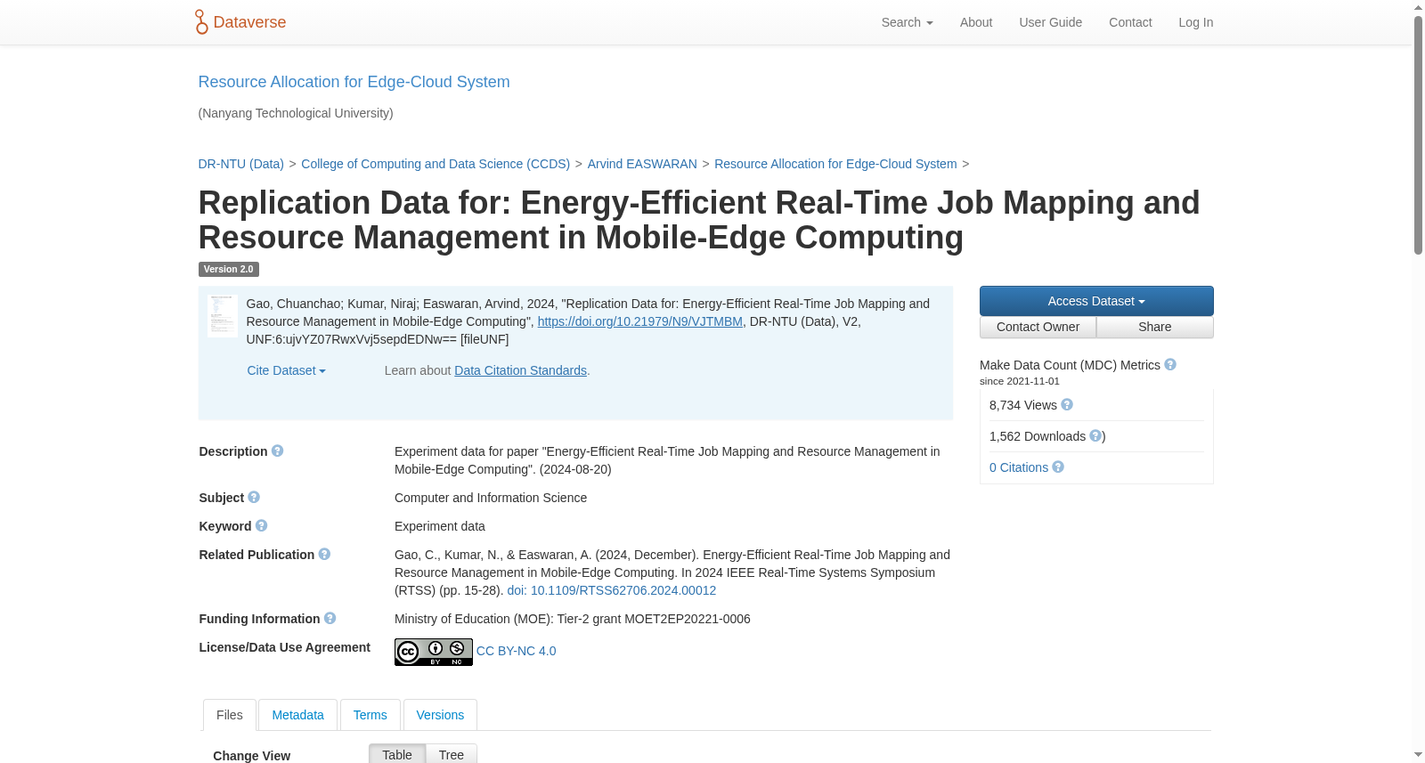 Replication Data for: Energy-Efficient Real-Time Job Mapping and Resource Management in Mobile-Edge Computing 数据集图片