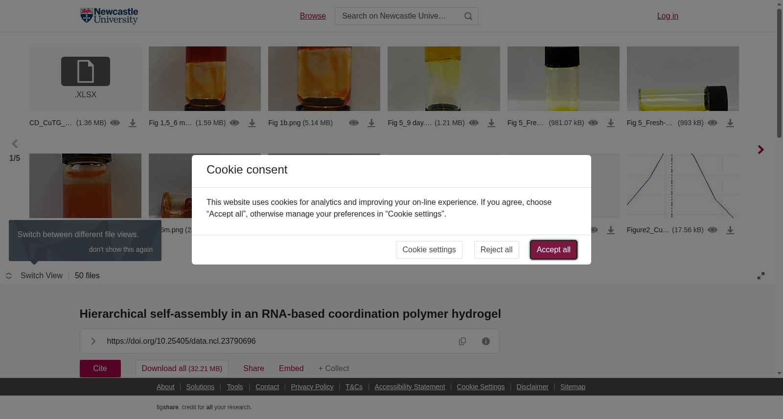 <strong>Hierarchical self-assembly in an RNA-based coordination polymer hydrogel</strong> 数据集图片
