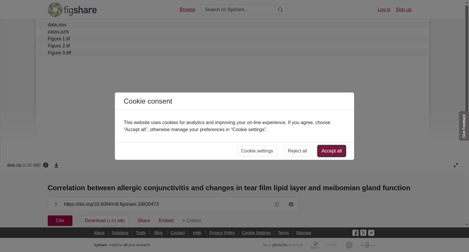 <b>Correlation between allergic conjunctivitis and changes in tear film lipid layer and meibomian gland function</b> 数据集图片