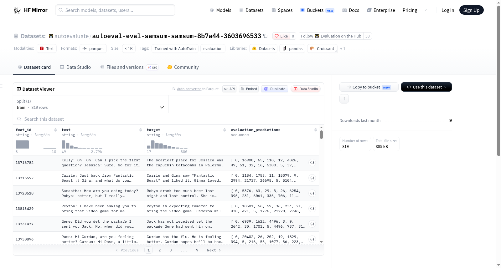 autoevaluate/autoeval-eval-samsum-samsum-8b7a44-3603696533 数据集图片