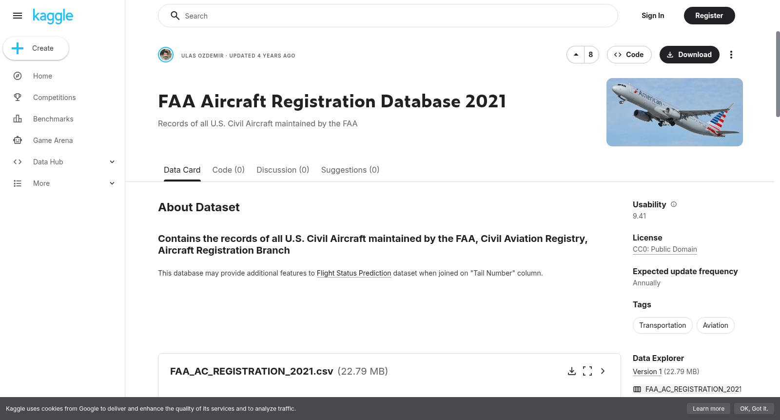 FAA Aircraft Registration Database 2021 数据集图片