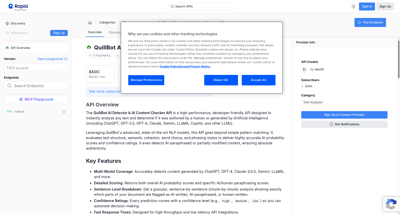 QuillBot AI Detector & AI Content Checker API 数据集图片