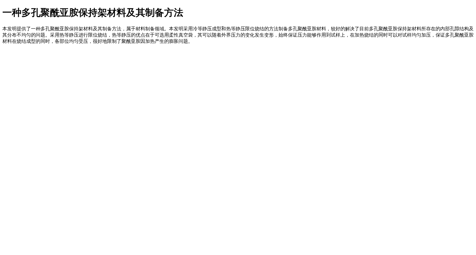 一种多孔聚酰亚胺保持架材料及其制备方法 数据集图片