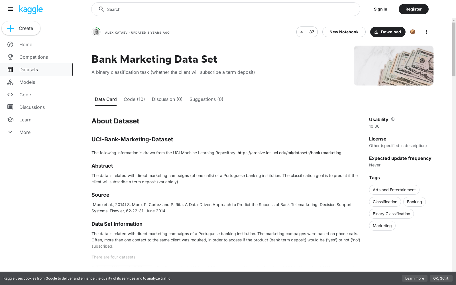 Bank Marketing Data Set|银行营销数据集|二分类数据集