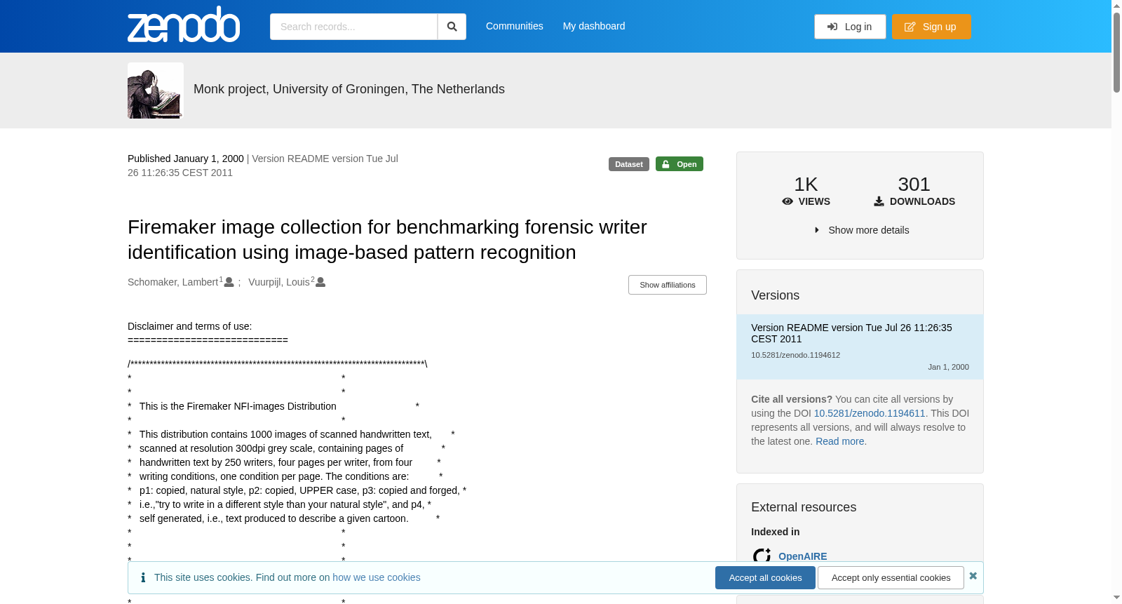 Firemaker image collection for benchmarking forensic writer identification using image-based pattern recognition 数据集图片