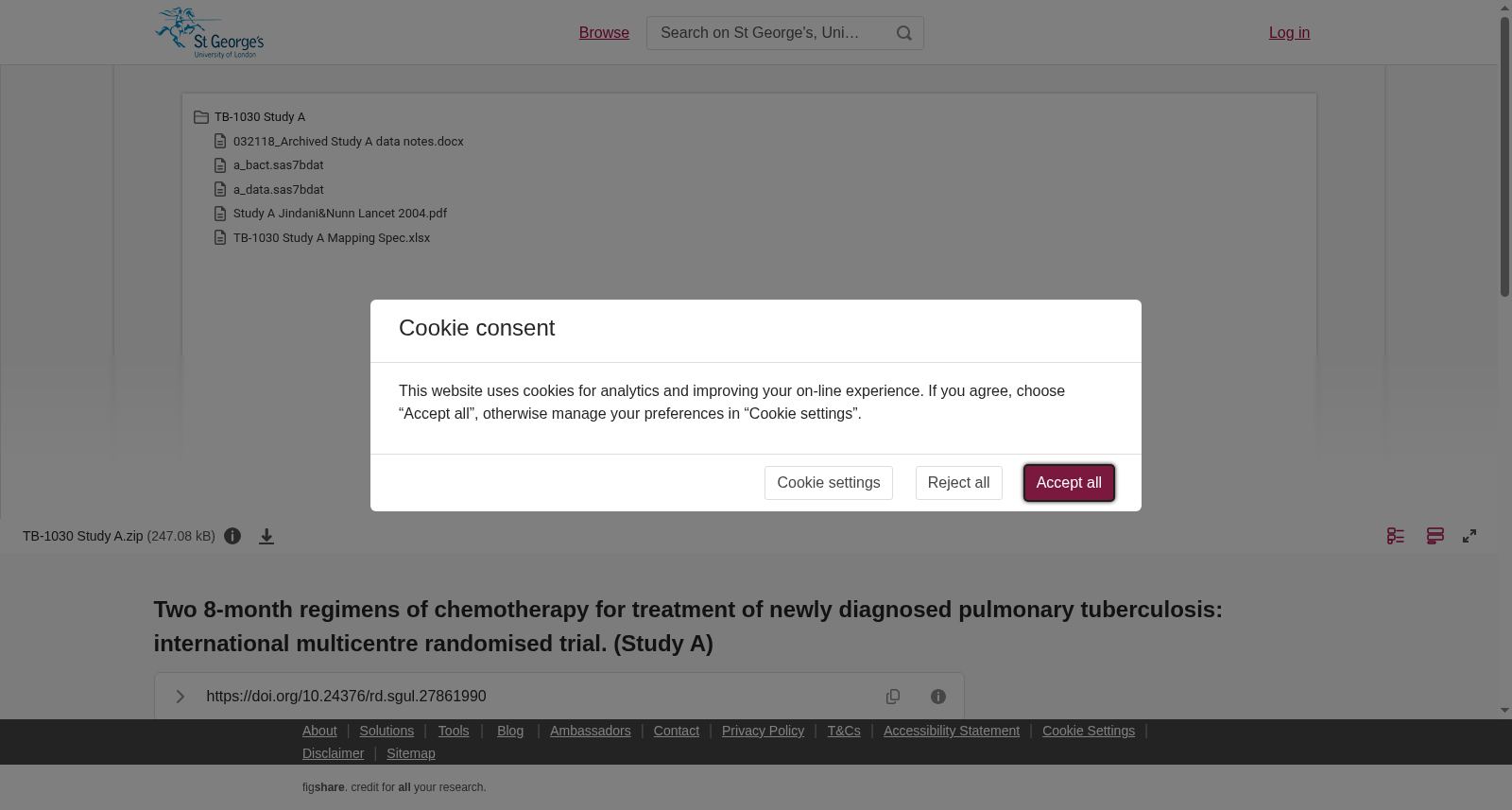 <b>Two 8-month regimens of chemotherapy for treatment of newly diagnosed pulmonary tuberculosis: international multicentre randomised trial. (Study A)<b></b></b> 数据集图片