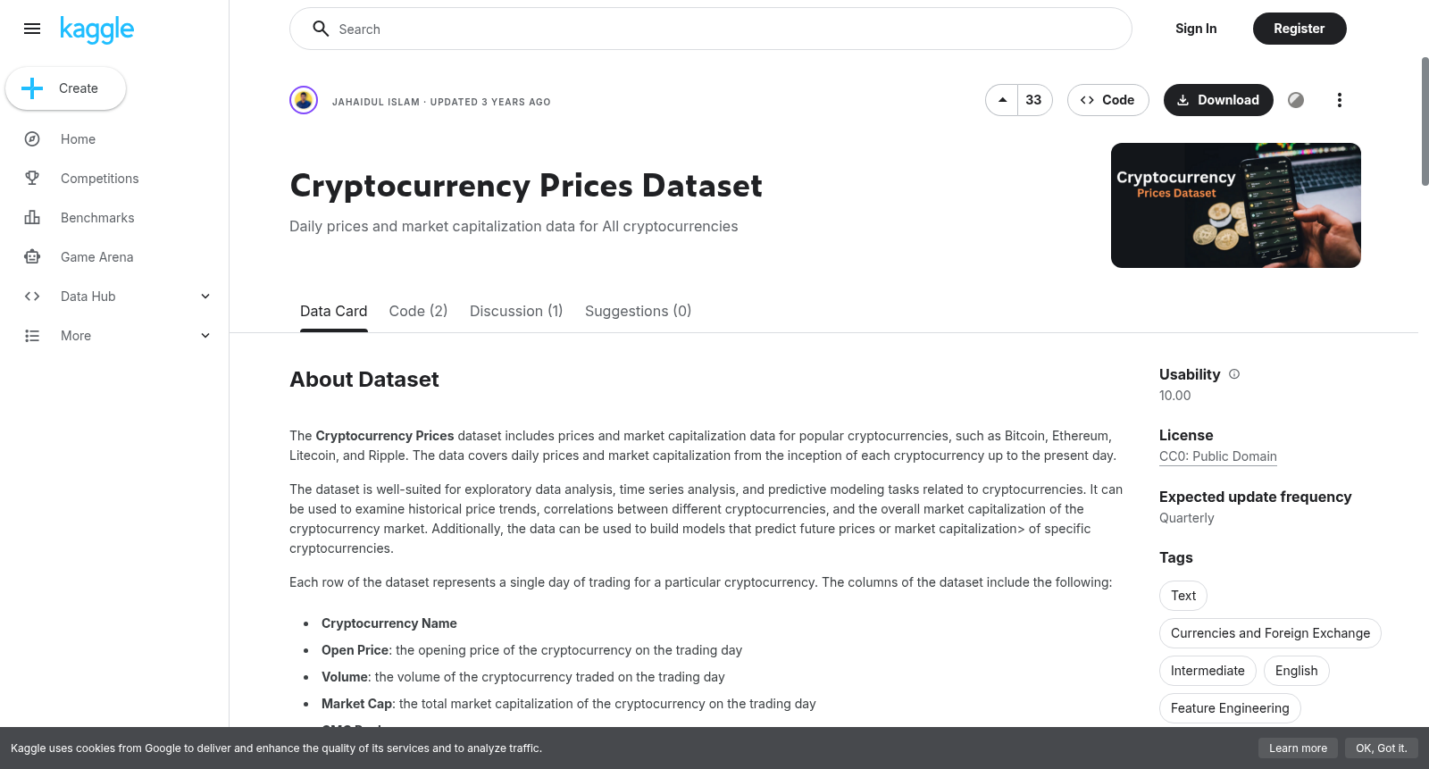Cryptocurrency Prices Dataset 数据集图片