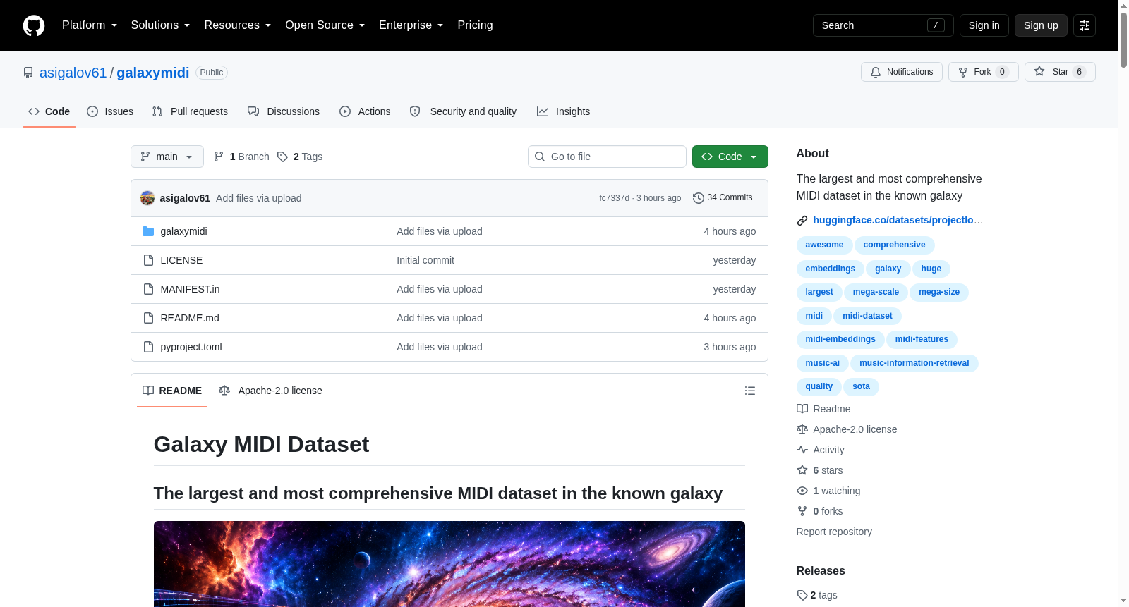 Galaxy MIDI Dataset 数据集图片