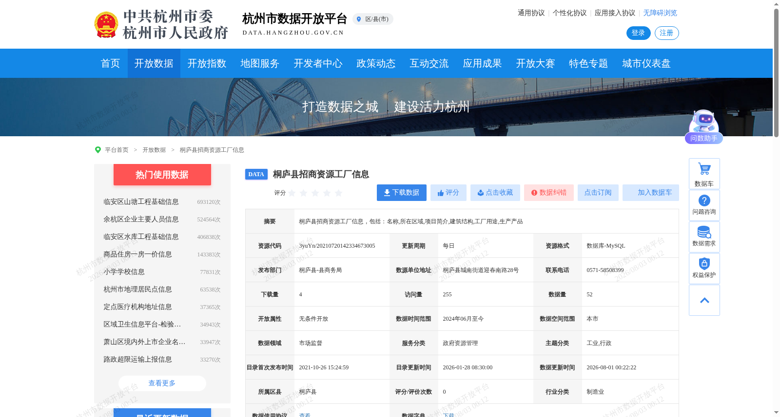 桐庐县招商资源工厂信息 数据集图片