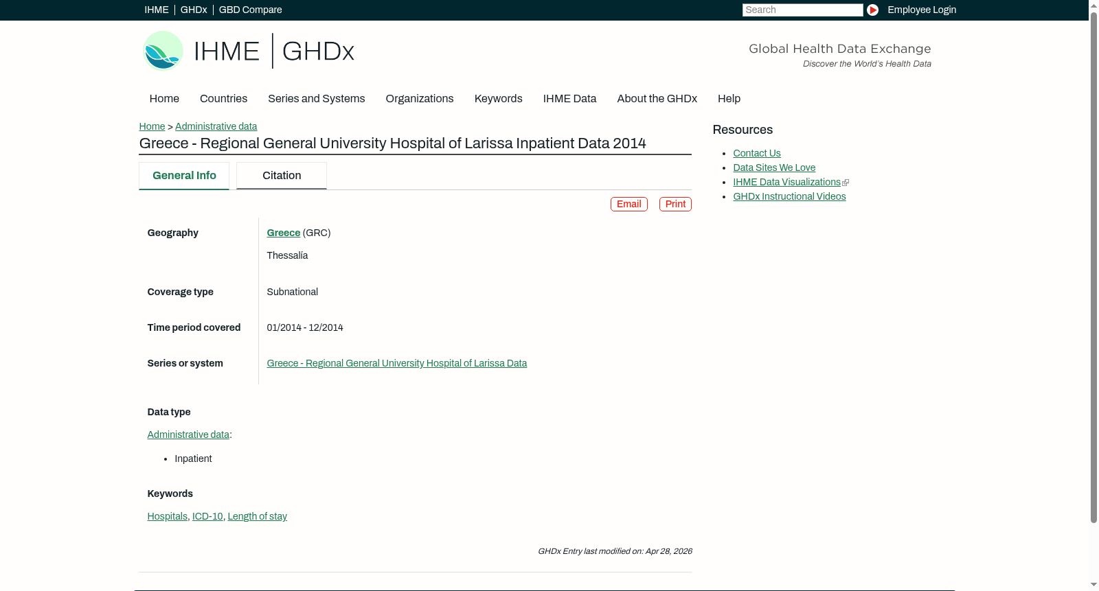 Greece - Regional General University Hospital of Larissa Inpatient Data 2014 数据集图片