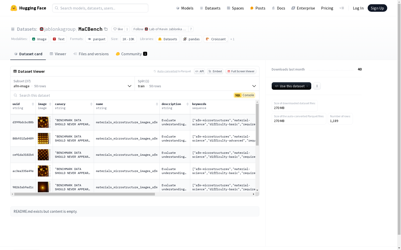 MaCBench|计算机视觉数据集|机器学习数据集