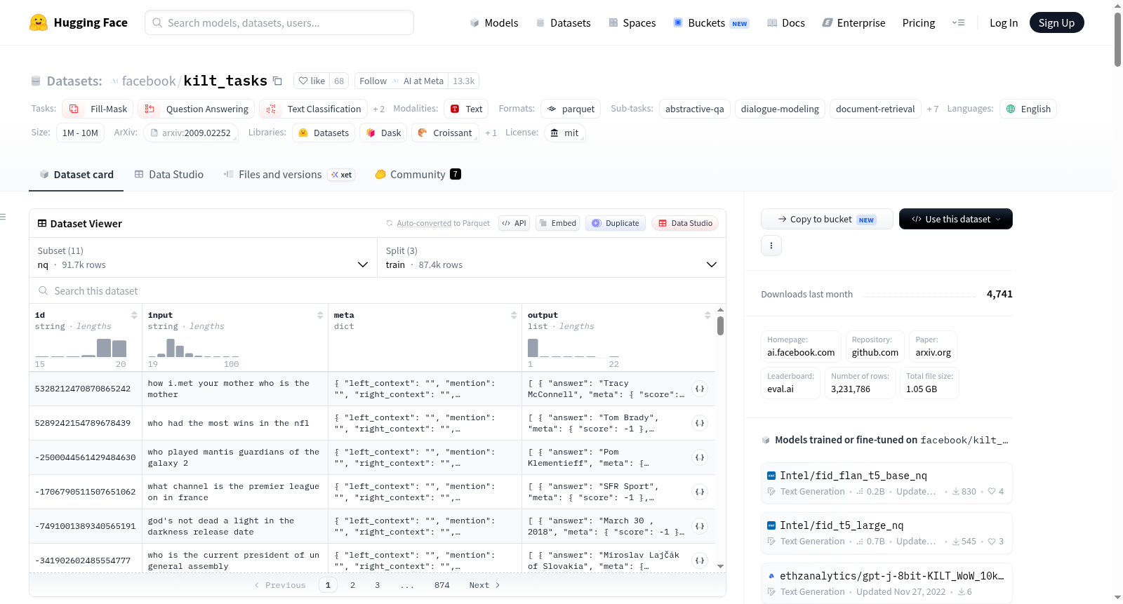 facebook/kilt_tasks 数据集图片
