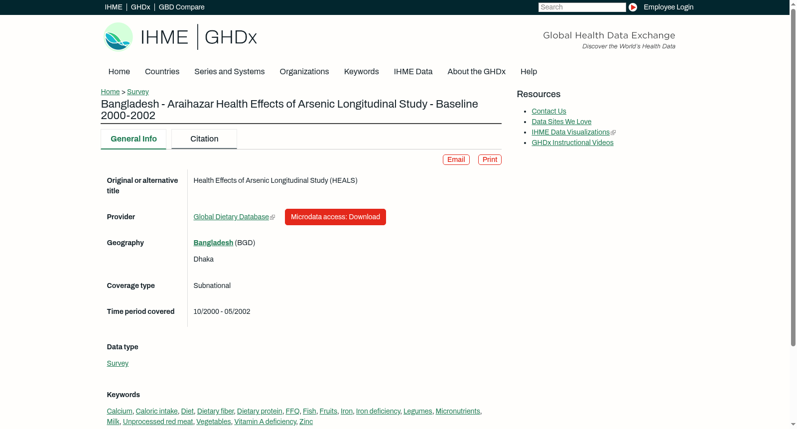 Bangladesh - Araihazar Health Effects of Arsenic Longitudinal Study - Baseline 2000-2002 数据集图片
