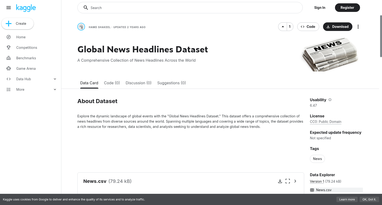 Global News Headlines Dataset 数据集图片