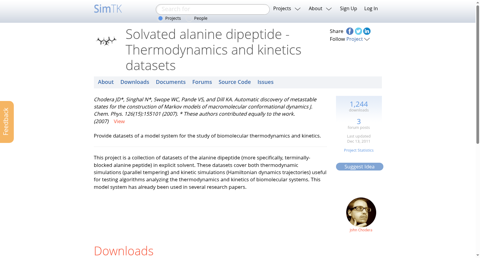 Solvated alanine dipeptide - Thermodynamics and kinetics datasets 数据集图片