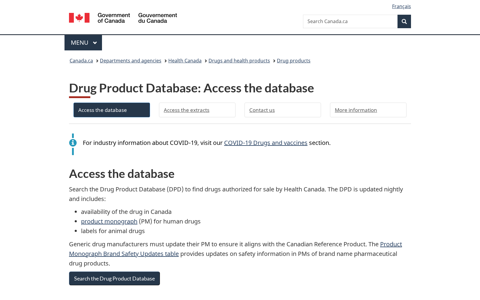Health Canada Drug Product Database 数据集图片