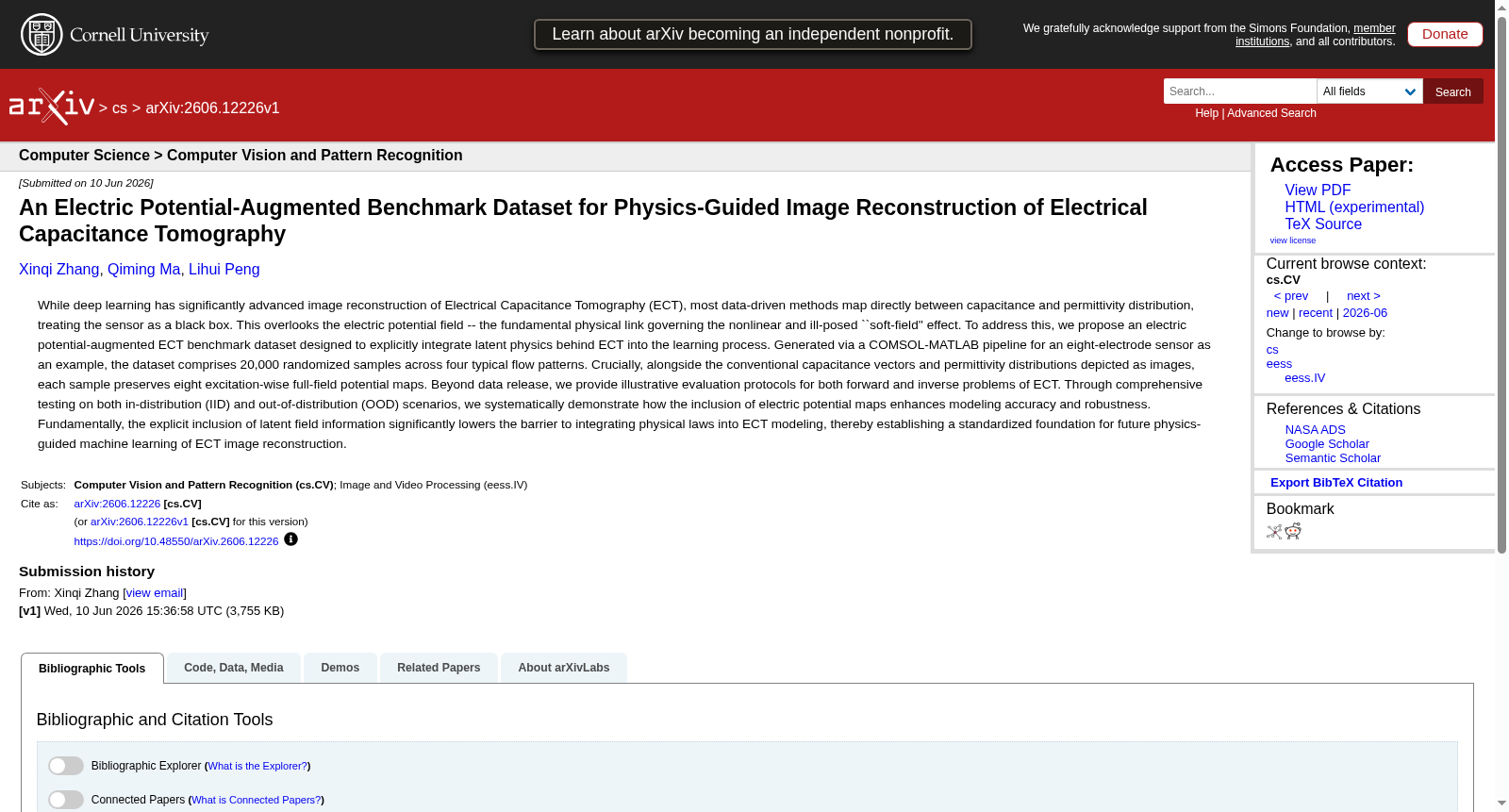 Electric Potential-Augmented ECT Benchmark Dataset 数据集图片