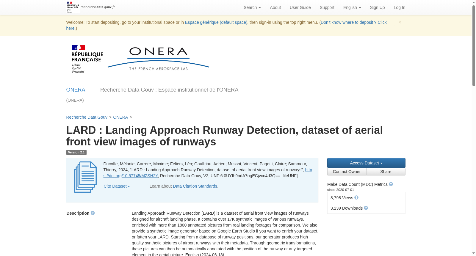 LARD : Landing Approach Runway Detection, dataset of aerial front view images of runways 数据集图片