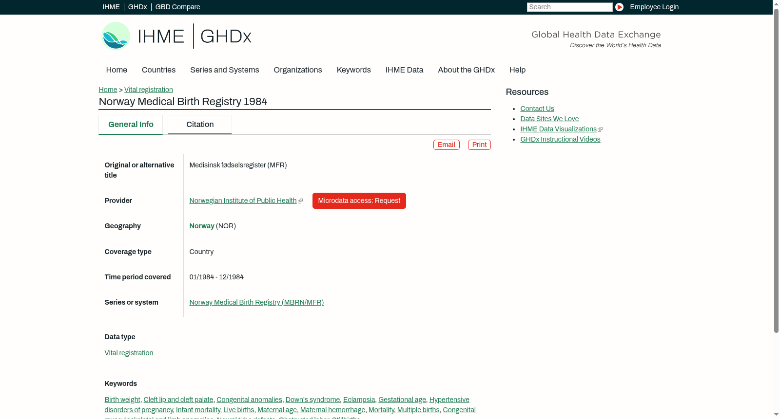 Norway Medical Birth Registry 1984 数据集图片