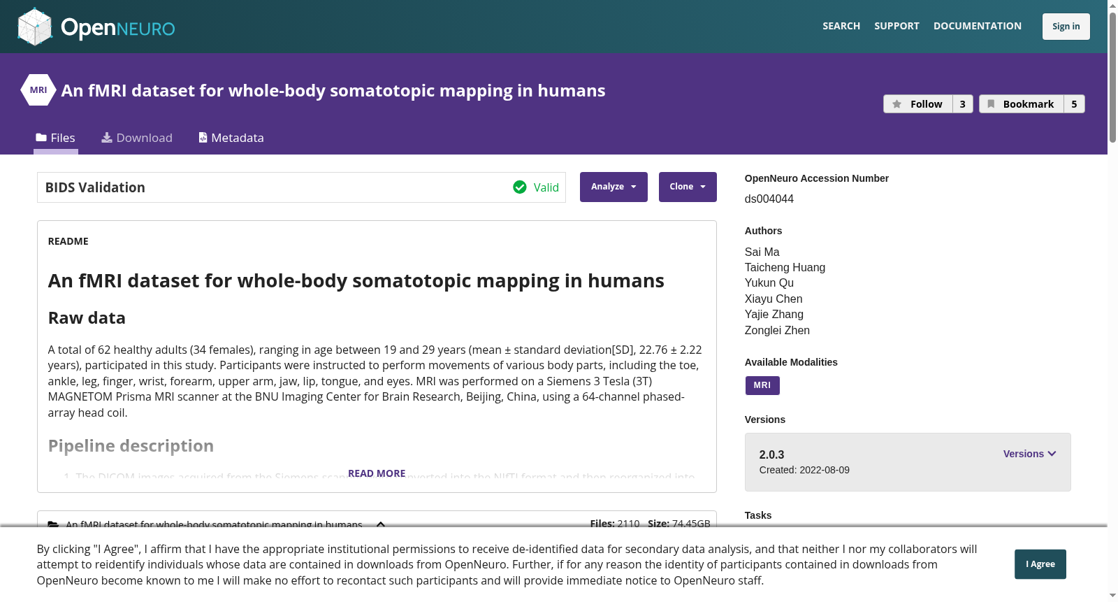 An fMRI dataset for whole-body somatotopic mapping in humans 数据集图片