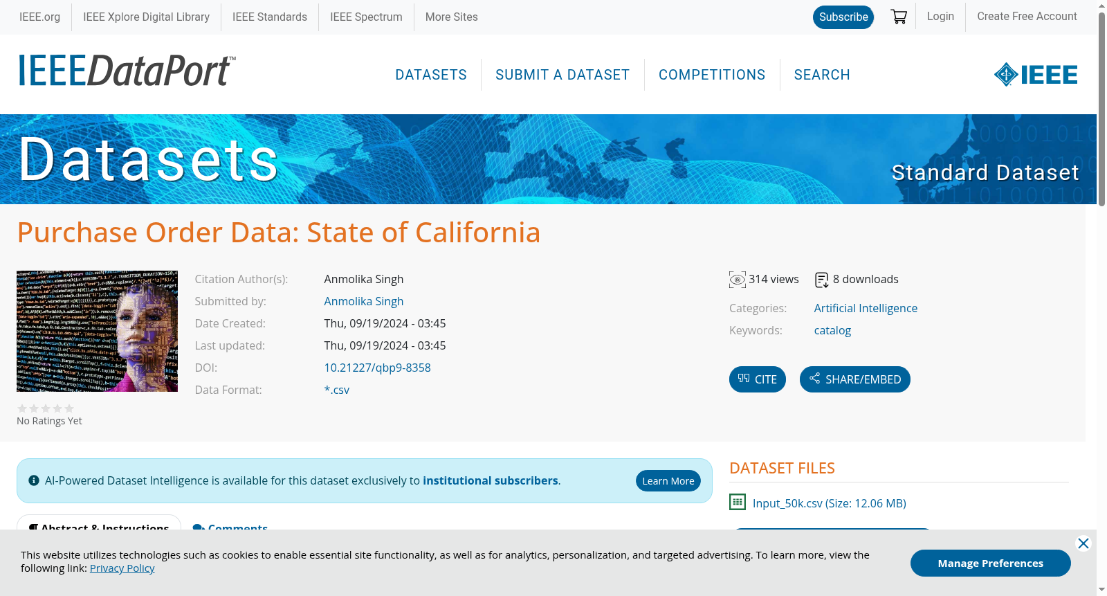 Purchase Order Data: State of California 数据集图片