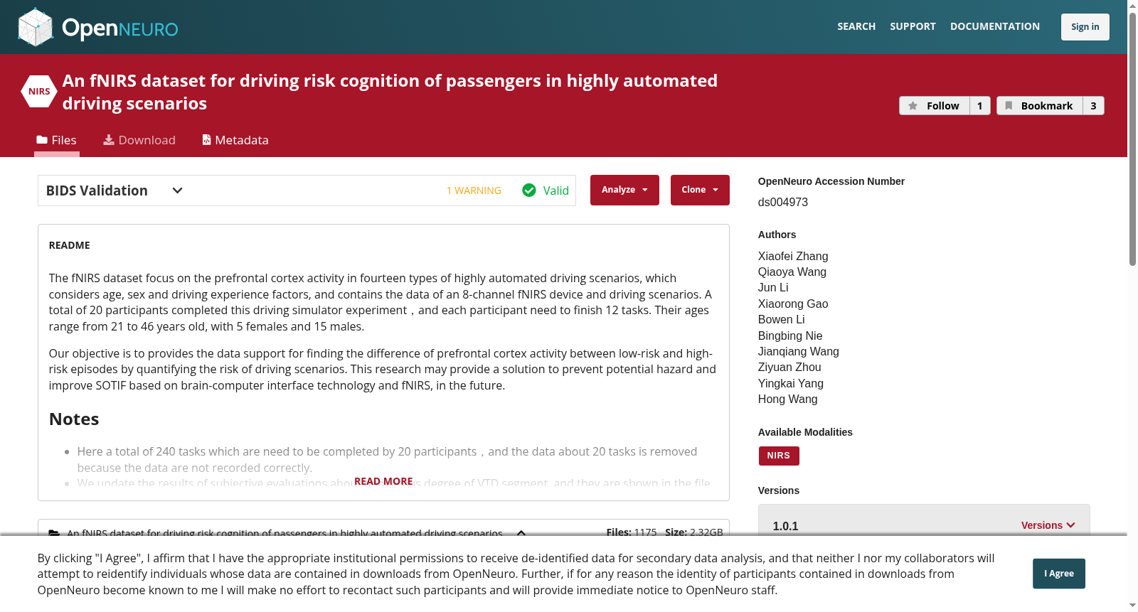 An fNIRS dataset for driving risk cognition of passengers in highly automated driving scenarios 数据集图片