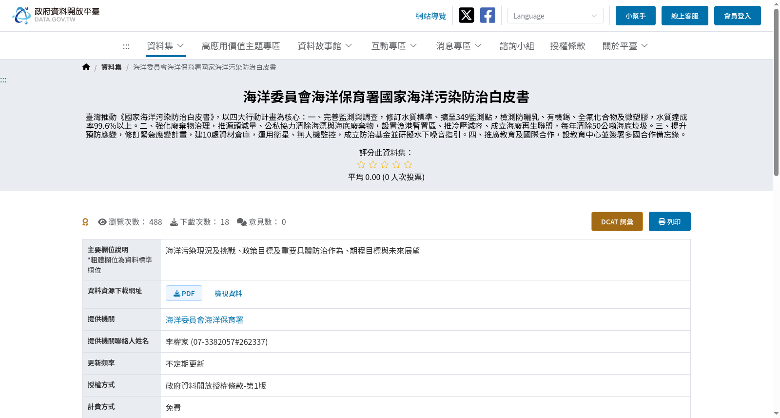 海洋委員會海洋保育署國家海洋污染防治白皮書 数据集图片